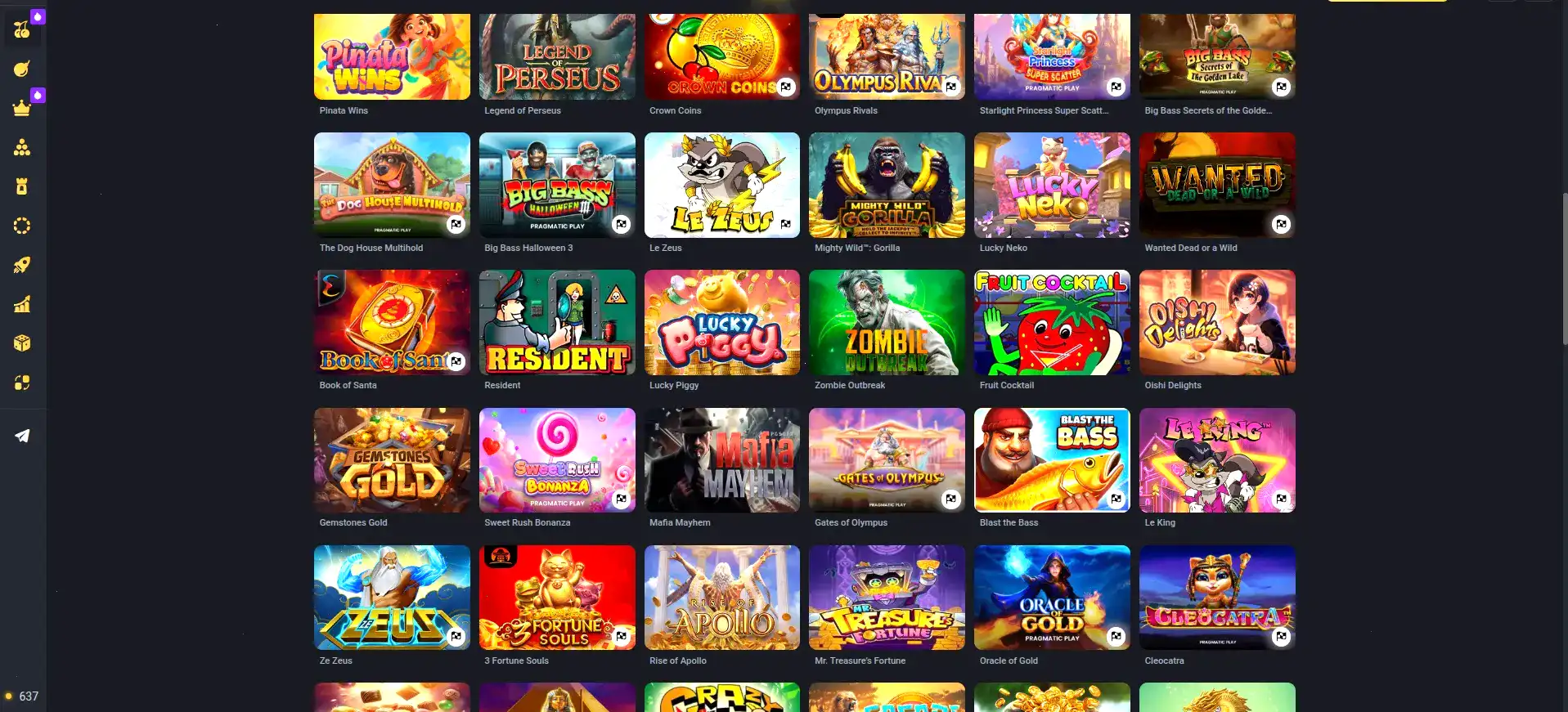 процесс игры в Armada casino на телефоне